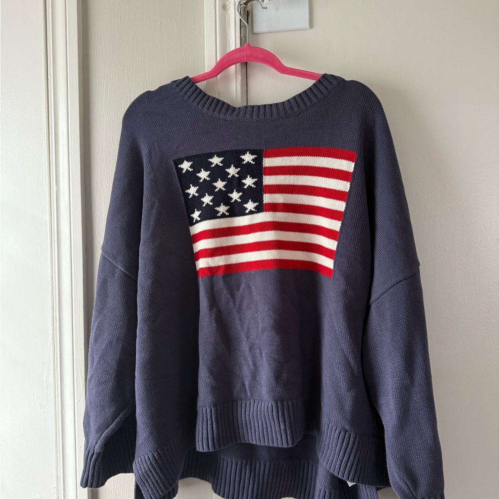 Old Navy Navy Blue Sweater with American Flag Design